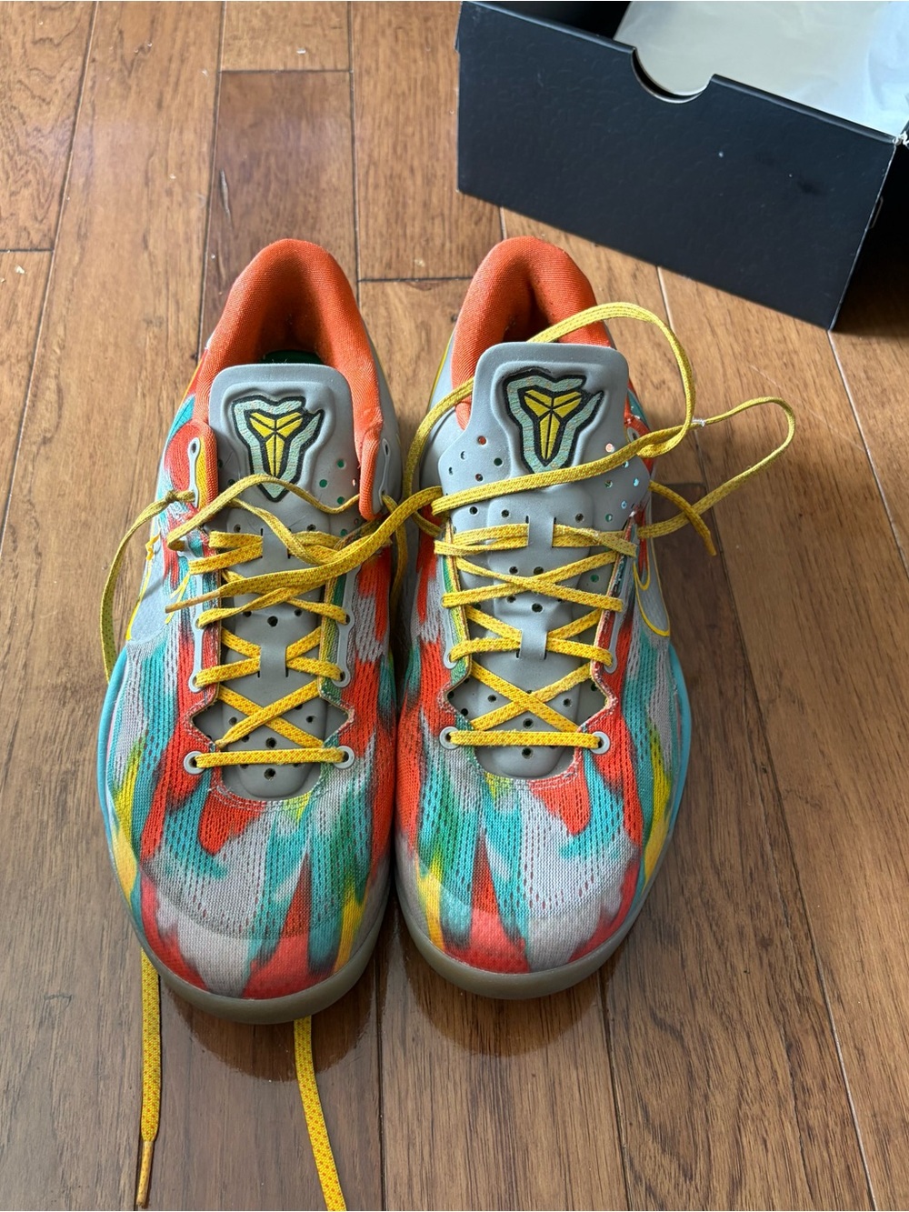 Nike Multicolor Athletic Shoes with Yellow Laces